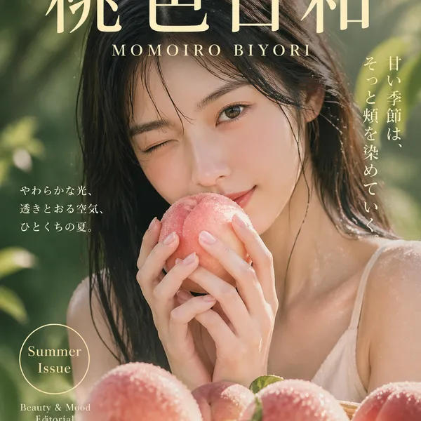 日系杂志封面 · 桃色日和（Summer Issue）